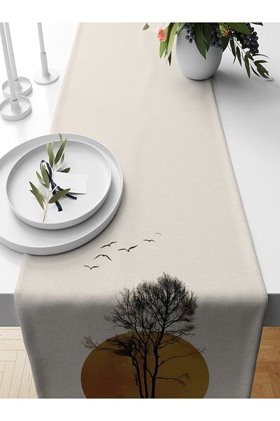 Bertille Home Series 140x40 Cm Digital Printed Minimalist Runner