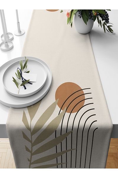 Bertille Home Series 140x40 Cm Digital Printed Minimalist Runner