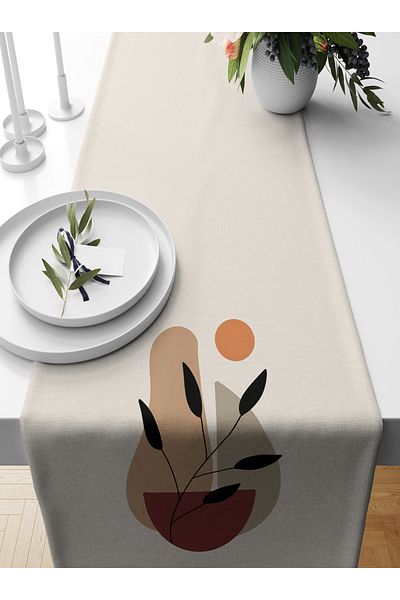 Bertille Home Series 140x40 Cm Digital Printed Minimalist Runner