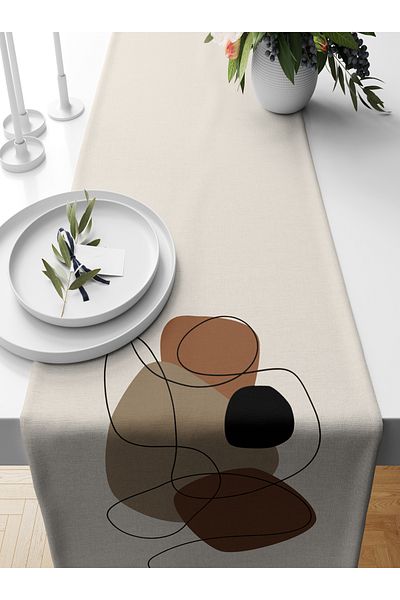 Bertille Home Series 140x40 Cm Digital Printed Minimalist Runner