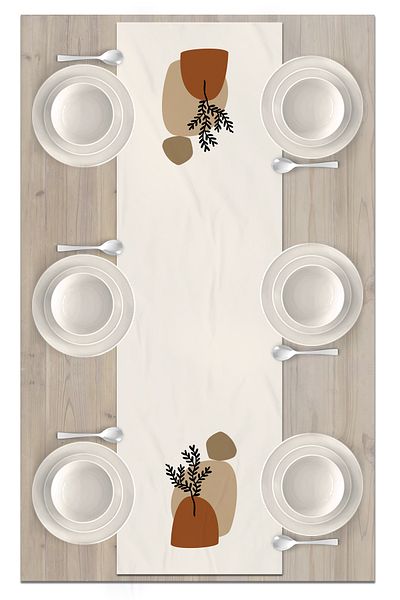 Bertille Home Series 140x40 Cm Digital Printed Minimalist Runner