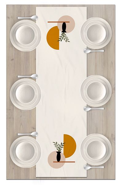 Bertille Home Series 140x40 Cm Digital Printed Minimalist Runner
