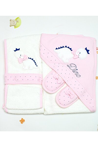 Gaye Bebe Yenidoğan Kız Erkek Bebek 4 Parça Havlu Bornoz Set