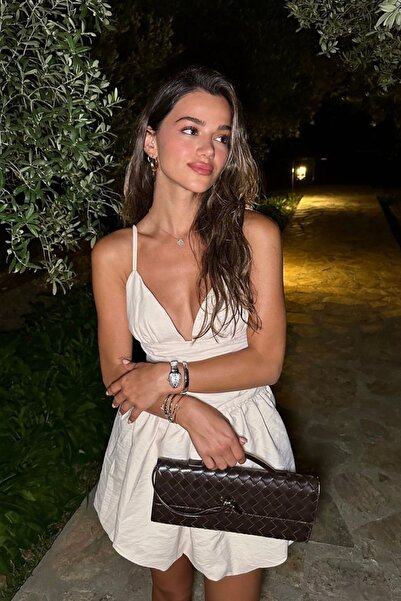 Açelya Okcu Γυναικείο Μίνι Μπαλόνι Φόρεμα - με λουράκι και λεπτομέρεια ντραπέ