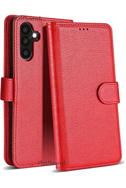 m.tk moveteck Samsung Galaxy A35 Kılıf 360 Tam Kaplar Deri Dokulu Kapaklı Cüz...