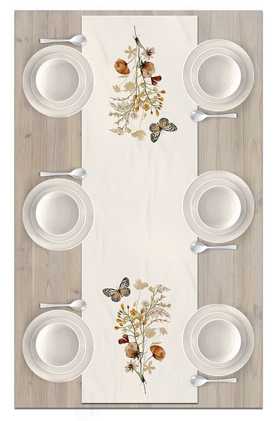 Bertille Home Flower Series 140x40 Cm Digital Printed Runner