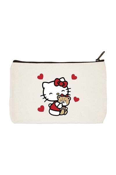 Genel Markalar Hello Kitty 4 Baskılı Bez, Kalemlik 22X11 Ölçüsü