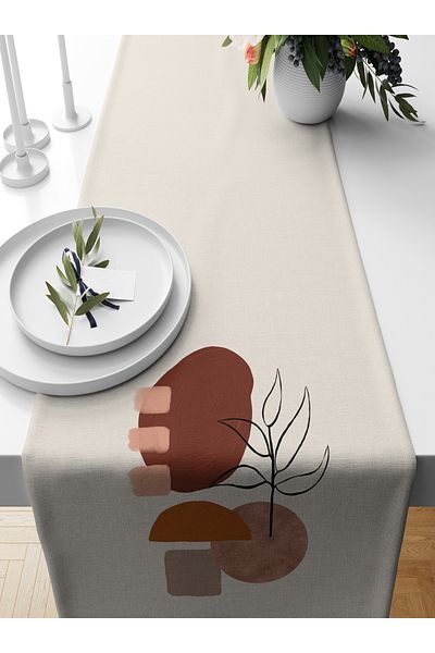Bertille Home Series 140x40 Cm Digital Printed Minimalist Runner