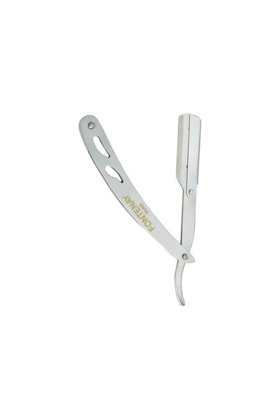 Fontenay Lid Razor Attachable Steel Beard Razor - Stainless Glossy Gray