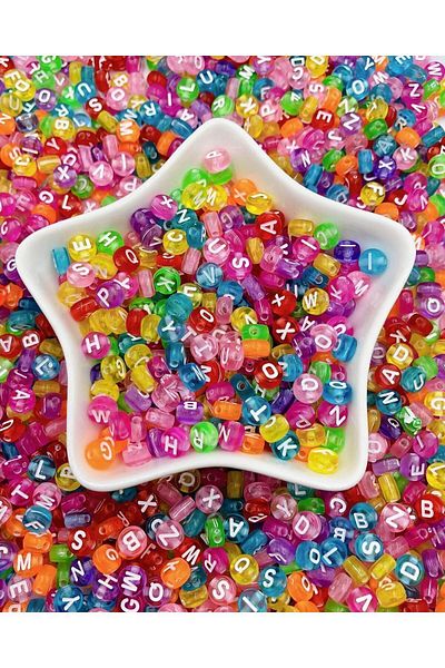 312 KONSEPT 25grams 175Pcs Acrylic Colorful Flat Letter Beads Jewelry Bracelet Necklace
