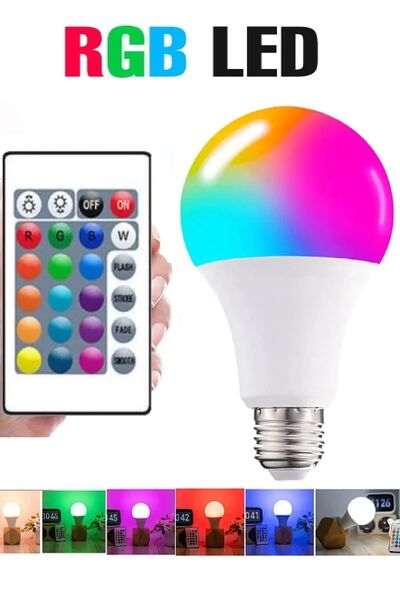 ANKTEK 10 W RGB Led Ampul Kumandalı Renk Değiştiren Ampul 16 Renk White E27 220V
