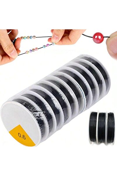 312 KONSEPT Pachet de 10 fire de pescuit negre - 1,0 mm Accesorii elastice