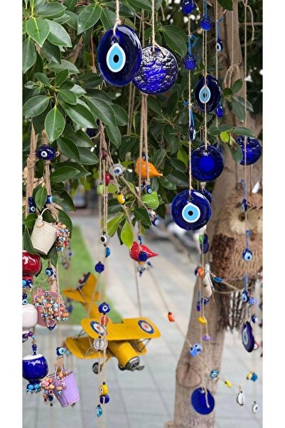 312 KONSEPT 7 τεμάχια διακοσμητικών γυάλινων χάντρες με κούφιο γυαλί 4 εκ. κα...