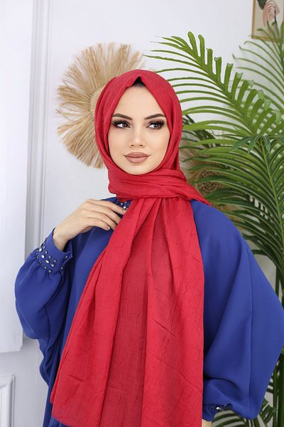 feronis Hijab Women's Bamboo Shawl Model - Red