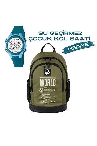 United Colors of Benetton Benetton Large Capacity Children's School Bag - Wit...