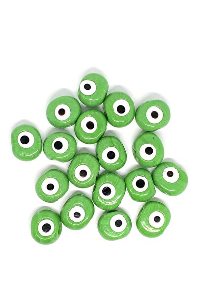 312 KONSEPT 10 τεμάχια σκούρο πράσινο γυαλί Danagöz με κακά μάτια 2,5 εκ. μεγ...