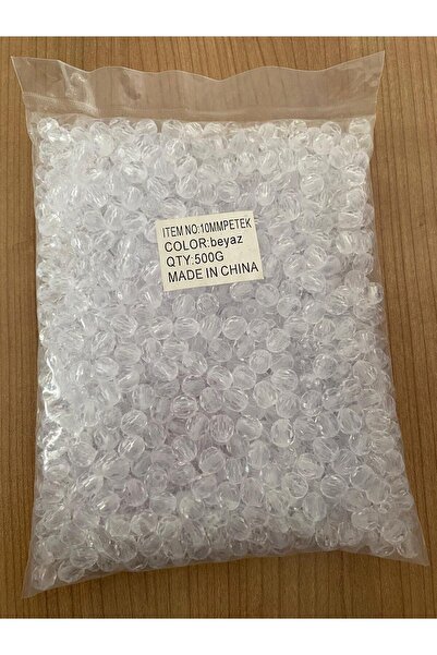 312 KONSEPT 10 MM TRANSPARENT WHITE HOMECOMBER BEADS 500 GRAM A PACKAGE