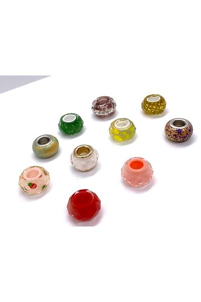 312 KONSEPT 10 PCS COLORFUL MURANO CHARM GLASS BEADS