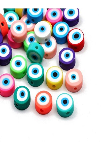 312 KONSEPT 30 bucăți de mărgele colorate din argilă polimerică Evil Eye Bead...