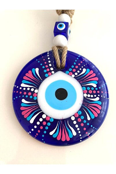 312 KONSEPT 9 cm pictură manuală cu model decorativ, amuleta din sticlă, orna...