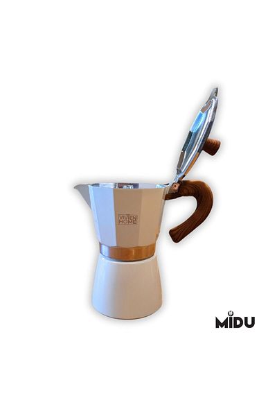 ALOHA 6 Cup Moka Pot - White