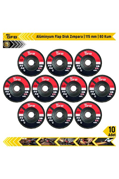 Genel Markalar Alüminyum Flap Disk Zımpara | 115 mm | 60 Kum | 10 Adet