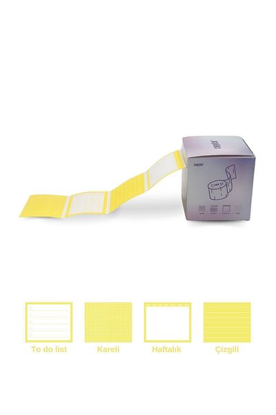 Copyder Pastel Yellow Note Stickers - 250 Pieces, 4 Different Designs, Adhesive Paper