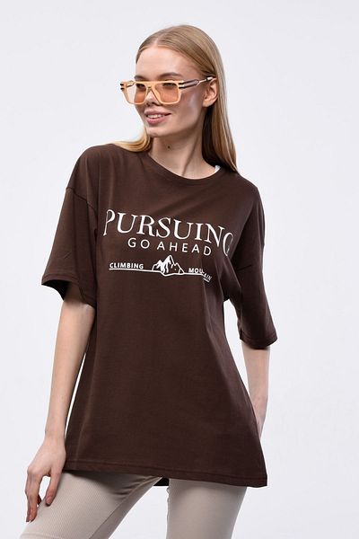 Mad&Calf Γυναικείο μπλουζάκι Pursing Go Ahead με στάμπα Oversize