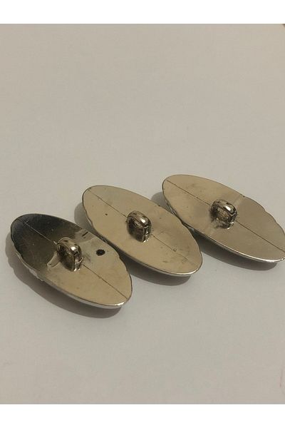 aensia Silver Silver Mussel Model Button 54 Size Metalized Plastic Button Cardigan Jacket Trench Coat Button-3 Pack