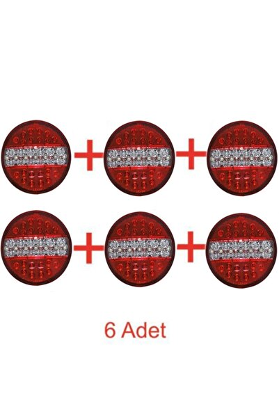Genel Markalar Hamburger Tip ((24 VOLT)) Ledli Stop Lamba 24 Volt 4 Modlu 6 Adet
