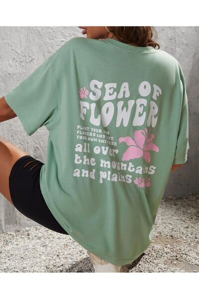 ARDSU Devojčice Cvetni dezen Majica sa pola rukava i otvorenim ramenima