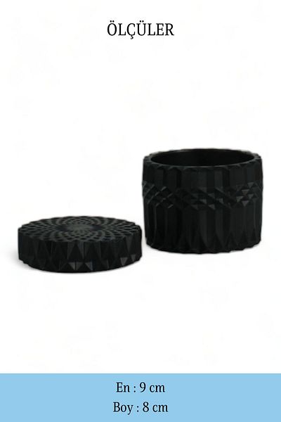 Evene Decorative Box with Lid Multi-Purpose Box Jewelry Box Black Color Model 13