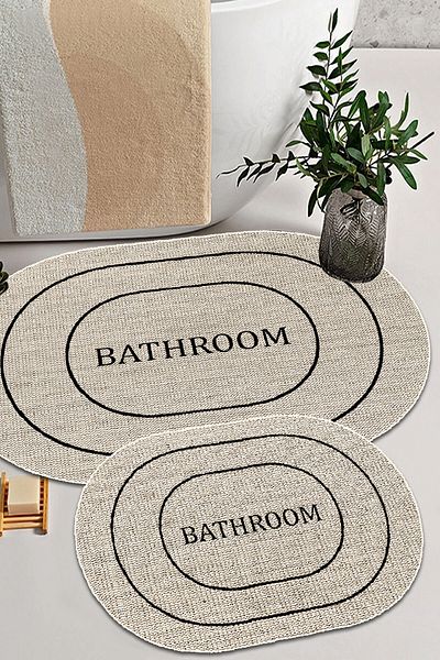 MUA HOME DECOR Non-Slip Base Washable 60X100-50X60 2-Piece Modern Bathroom Toilet Set - Mat