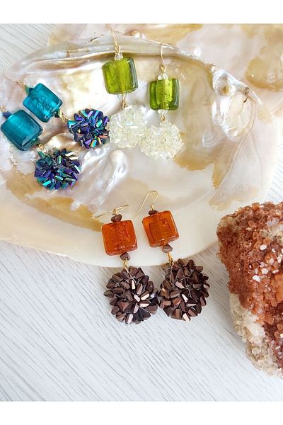 By Song Aksesuar Bead Design Indian Earrings