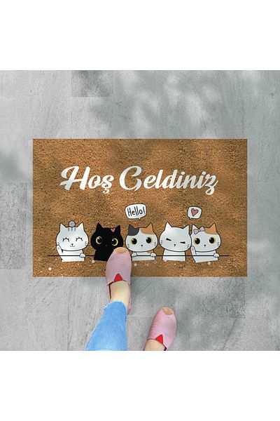 M&H Quality Coco Look Kittens Decorative Mat - Outside Door and Indoor Themed