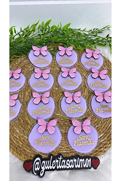 Güler Kaligrafi İSME ÖZEL KELEBEK FİGÜRLÜ BEBEK MAGNETİ 20 ADET