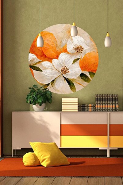 sanatıbedi Yuvarlak Çiçek Duvar Sticker