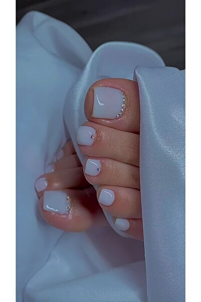 ZERDÜNYA Taşlı Ayak Takma Tırnak Seti