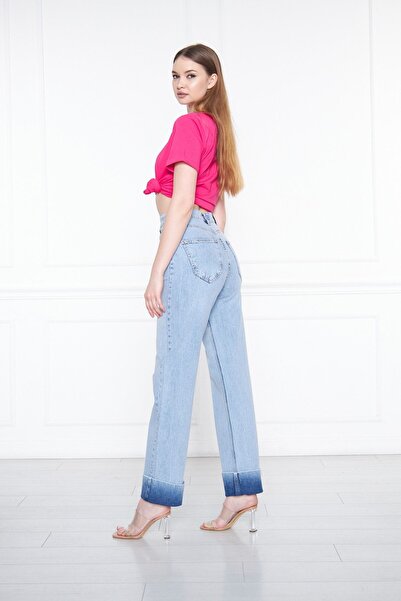 CRC JEANS Νέα Συλλογή (με ζώνη) Τζιν με λεπτομέρεια πλυσίματος στο τελείωμα τ...