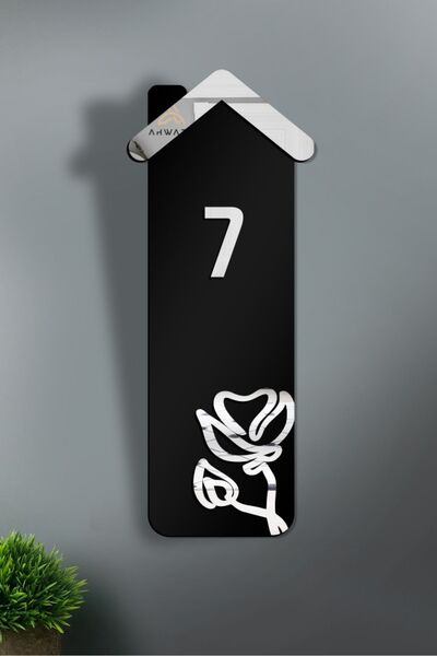 AHWART Ușă decorativă din lemn plexiglas cu motiv floral - Nr.:7