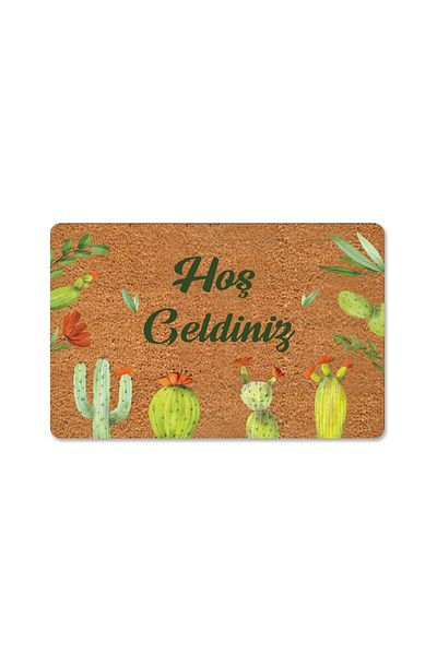 M&H Quality Coco Look Colorful Cactuses Themed Decorative Door Mat - Door Front and Interior