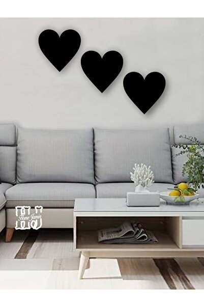 HomeJamin Dekoratif Duvar Dekoru Büyük Boy Kalp 3 Lü Set