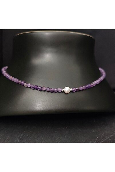 cicekartstudio Incili Ametist Kolye 3mm