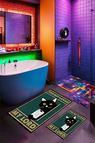 Alpacarpet Set de pisică covorașe de baie pentru jucători, cu bază anti-alune...