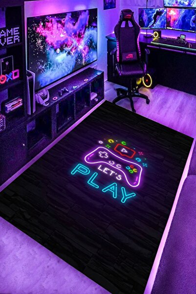 LuxerHome Kaymaz Taban Makinede Yıkanabilir Gaming Oyuncu Playstation Xbox Ga...