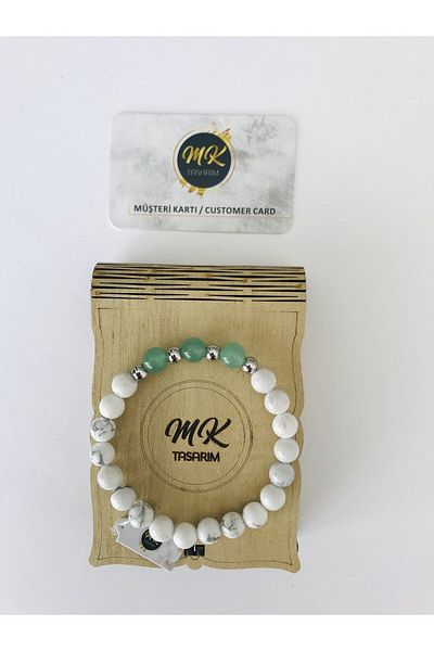 MK tasarım Amethyst Stone Howlite Bracelet - Mkt37004