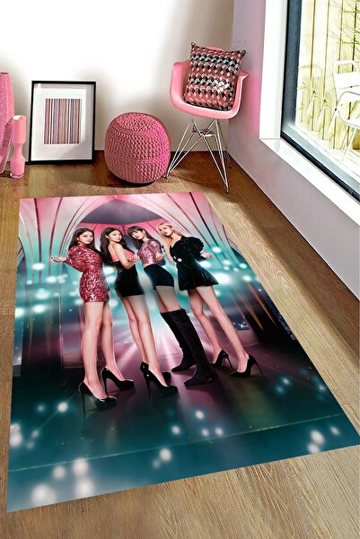 Alpacarpet Kaymaz Taban Makinede Yıkanabilir BlackPink Army Kpop Desenli Genç...