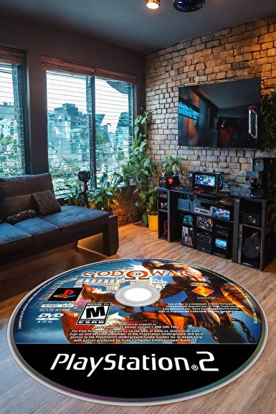 Alpacarpet Kaymaz Taban Makinede Yıkanabilir CD Desenli Oyuncu Playstation Xb...