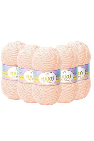 NAKO 5 Pieces Nako Elit Anti Pilling Hand Knitting Yarn - Salmon Model Number 3701