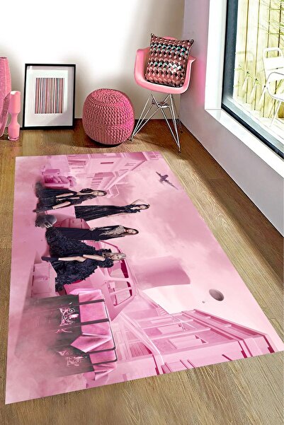 Alpacarpet Kaymaz Taban Makinede Yıkanabilir BlackPink Army Kpop Desenli Genç...